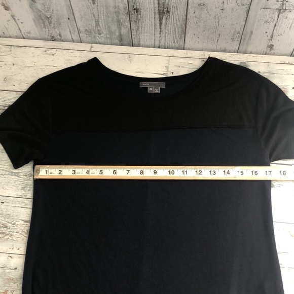 Vince Black/Blue Short Sleeve Top Extra Small - Picture 6 of 9
